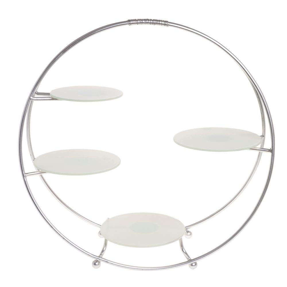 American Metalcraft SRS4 Oval 4-Tier Buffet Stand, Silver