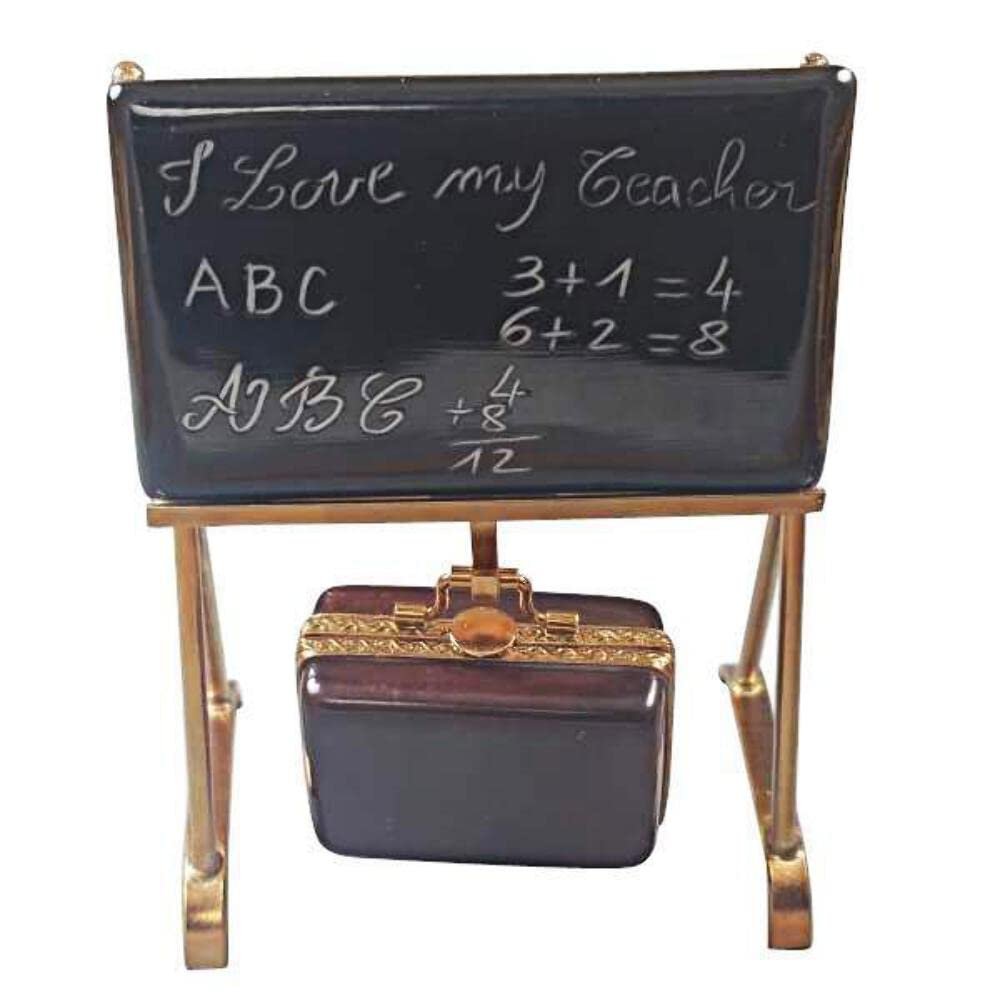 Limoges Teacher's Blackboard - Authentic Limoges Boxes - French Porcelain Figurines Keepsake Hand-Made Gifts