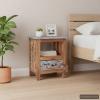 vidaXL Solid Reclaimed Wood Bedside Cabinet- Handcrafted Universal Table with Drawer, Perfect for Bedroom, Living Room view 2