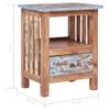 vidaXL Solid Reclaimed Wood Bedside Cabinet- Handcrafted Universal Table with Drawer, Perfect for Bedroom, Living Room view 3