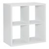 Linon Lane Four Cubby Open Back Storage Cabinet in White Wood view 1