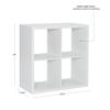 Linon Lane Four Cubby Open Back Storage Cabinet in White Wood view 3