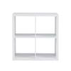 Linon Lane Four Cubby Open Back Storage Cabinet in White Wood view 4