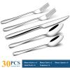 30-Piece Silverware Set, Wildone Stainless Steel Flatware Set Service for 6, Tableware Cutlery Set for Home Kitchen Hotel Restaurant, Mirror Polished, Dishwasher Safe view 2