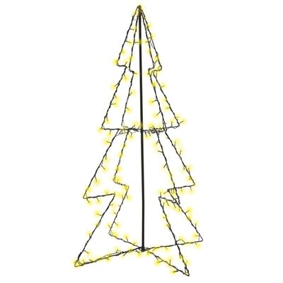 vidaXL LED Christmas Cone Tree - 30.7"x47.2" Indoor and Outdoor Decorative Light, White Warm - 160 High-Powered, Energy-Efficient LEDs - Weather, with 16.4' Extension Cable