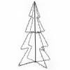 vidaXL LED Christmas Cone Tree - 30.7"x47.2" Indoor and Outdoor Decorative Light, White Warm - 160 High-Powered, Energy-Efficient LEDs - Weather, with 16.4' Extension Cable view 2