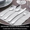 40-Piece Silverware Set, Wildone Stainless Steel Flatware Set Service for 8, Include Knife/Fork/Spoon, Mirror Polished, Dishwasher Safe view 4