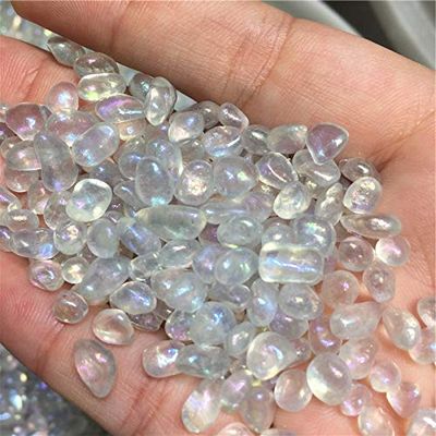 AlexSunny Angel Aura Quartz Crystal Tumbled Chips Stone Crushed Pieces Irregular Shaped Stones 1Pound About 460 Gram
