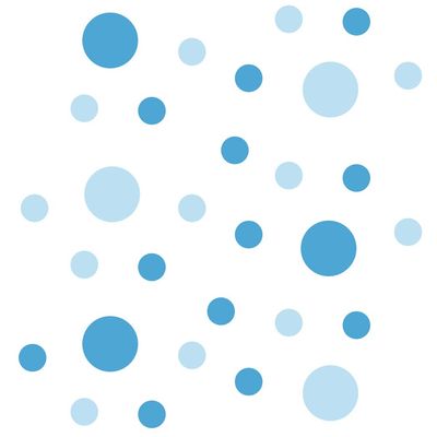 DecalVenue.com Baby Blue/Ice Blue Vinyl Wall Stickers - 2 & 4 inch Circles (150 Decals)