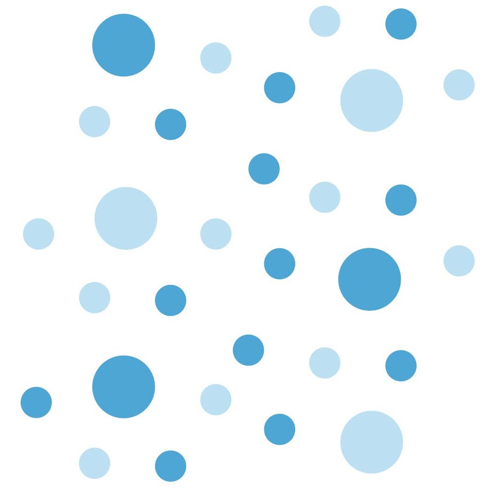 DecalVenue.com Baby Blue/Ice Blue Vinyl Wall Stickers - 2 & 4 inch Circles (150 Decals)