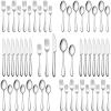 60-Piece Silverware Set, Wildone Stainless Steel Flatware Set Service for 12, Tableware Cutlery Set for Home Kitchen Hotel Restaurant, Mirror Polished, Dishwasher Safe view 1