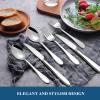 60-Piece Silverware Set, Wildone Stainless Steel Flatware Set Service for 12, Tableware Cutlery Set for Home Kitchen Hotel Restaurant, Mirror Polished, Dishwasher Safe view 3