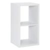 Linon Lane Two Cubby Open Back Storage Cabinet in White Wood view 1