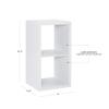 Linon Lane Two Cubby Open Back Storage Cabinet in White Wood view 3