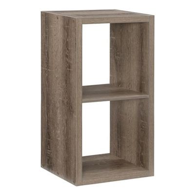 Linon Lane Two Cubby Open Back Storage Cabinet in Gray Wood