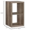 Linon Lane Two Cubby Open Back Storage Cabinet in Gray Wood view 3