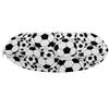 Ambesonne Soccer Travel Pillow Neck Rest, Monochrome Design Pattern of Classical Football Balls Cartoon Pattern Sports Themed, Memory Foam Traveling Accessory for Airplane and Car, 12", White Black view 2