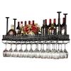 Adjustable Metal Ceiling Hanging Bar Glass Rack Retro Upside Down Stemware Goblet Wine Glass Holder Restaurant Cafe Tableware Bottle Floating Shelf view 1
