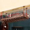 Adjustable Metal Ceiling Hanging Bar Glass Rack Retro Upside Down Stemware Goblet Wine Glass Holder Restaurant Cafe Tableware Bottle Floating Shelf view 2