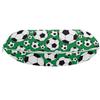 Ambesonne Soccer Travel Pillow Neck Rest, Various Sizes Footballs Pattern Active Lifestyle Popular Sport from Europe, Memory Foam Traveling Accessory for Airplane and Car, 12", Green Black White view 2
