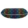 Ambesonne Dog Lover Travel Pillow Neck Rest, Paw Print Pattern Diamond Shaped Rhombus Shapes Design Geometric Arrangement, Memory Foam Traveling Accessory for Airplane and Car, 12", Blue Orange view 2