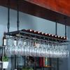 Industrial Wine Racks, Adjustable Metal Hanging Ceiling Bar Wine Glass Rack, Rustic Wall Mounted Bottle Holder Floating Shelves for Home Room Living Room view 3