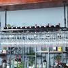 Industrial Wine Racks, Adjustable Metal Hanging Ceiling Bar Wine Glass Rack, Rustic Wall Mounted Bottle Holder Floating Shelves for Home Room Living Room view 4