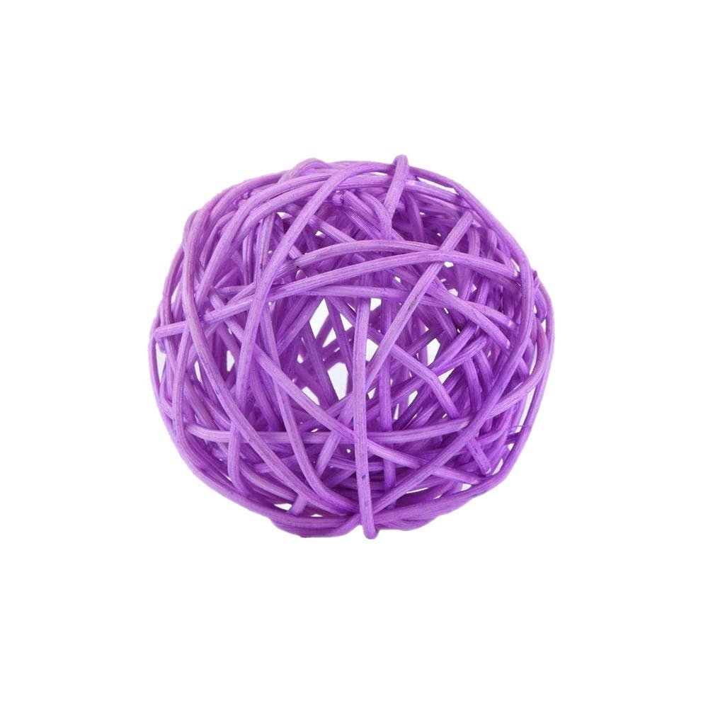 1 Pieces Wicker Rattan Balls Decorative Orbs Vase Fillers for Craft, Party, Wedding Table Decoration, Baby Shower, Aromatherapy Accessories (6 Inch,Lavender)