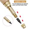 Panzisun 6 in 1 Automatic Belt Punch Center Hole Marker Scriber Adjustable Screw Puncher Breaker Tool for Sewing Leather Paper PVC Banner 1.5mm 2mm 2.5mm 3mm 3.5mm 4mm view 3