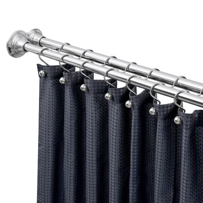 42-72 in. Rustproof Aluminum Double Tension Straight Shower Curtain Rod - Chrome