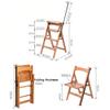 Folding 4 Tread Stepstool Ladder, Dual-use Dining Chair/Wood Step Stool with Handle Ascending Stool for Kids & Adults, Home Garden Tool Max. 200kg, Dark Walnut view 2