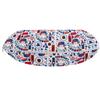 Ambesonne London Travel Pillow Neck Rest, Pattern with London Queen Elizabeth Umbrella Tea Party Map Travel Theme, Memory Foam Traveling Accessory for Airplane and Car, 12", Ruby Blue view 2