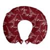 Ambesonne Eiffel Travel Pillow Neck Rest, Romantic Valentines Day Eiffel Tower City of Love Doodle Style Heart Shapes, Memory Foam Traveling Accessory for Airplane and Car, 12", Maroon White view 1