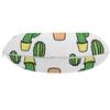 Ambesonne Cactus Travel Pillow Neck Rest, Vases and Pots with Flowers Cartoon Drawing Colorful Summer Plants Design, Memory Foam Traveling Accessory for Airplane and Car, 12", Peach Pink Green view 2