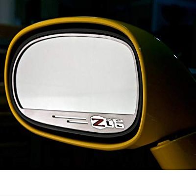 2006-13 Corvette Z06 Brushed Standard Side View Mirror Surrounds with Logo Pair