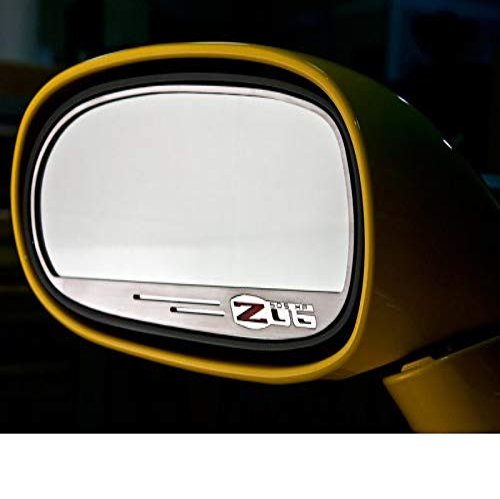 2006-13 Corvette Z06 Brushed Standard Side View Mirror Surrounds with Logo Pair