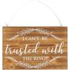 Fun Express Can't Be Trusted Ring Bearer Sign - Humorous Wedding Decor for Ring Bearers Perfect for Funny Weddings Bridal Showers and Receptions - Playful Sign for Special Occasions - 1 Piece view 1