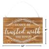 Fun Express Can't Be Trusted Ring Bearer Sign - Humorous Wedding Decor for Ring Bearers Perfect for Funny Weddings Bridal Showers and Receptions - Playful Sign for Special Occasions - 1 Piece view 2