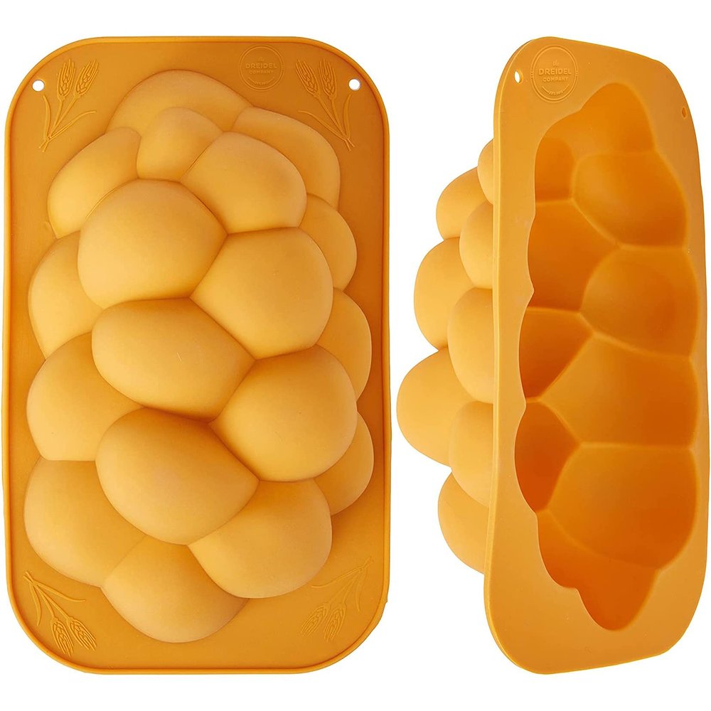 The Dreidel Company Silicone Challah Braid Bread Mold Bakeware, Perfect Kosher Challah Braided Baking Mold Pan, No Shaping Required - Medium (Single)