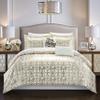 Chic Home Shefield Geometric Gold Tone Metallic Lattice Pattern Print Bedding-Decorative Pillows Shams Included, Twin, Beige view 1
