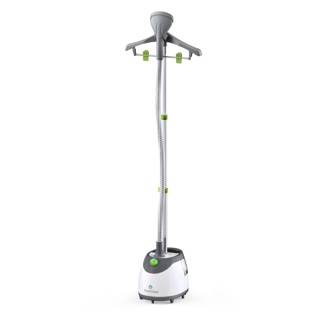 SF-562 Canister Garment Steamer, 96 Minute Run-Time, 2 Steam Settings, Adjustable, Removable Tank, 45 Second Heat Up Time, Chemical Free Steam, Integrated Garment Hooks, White