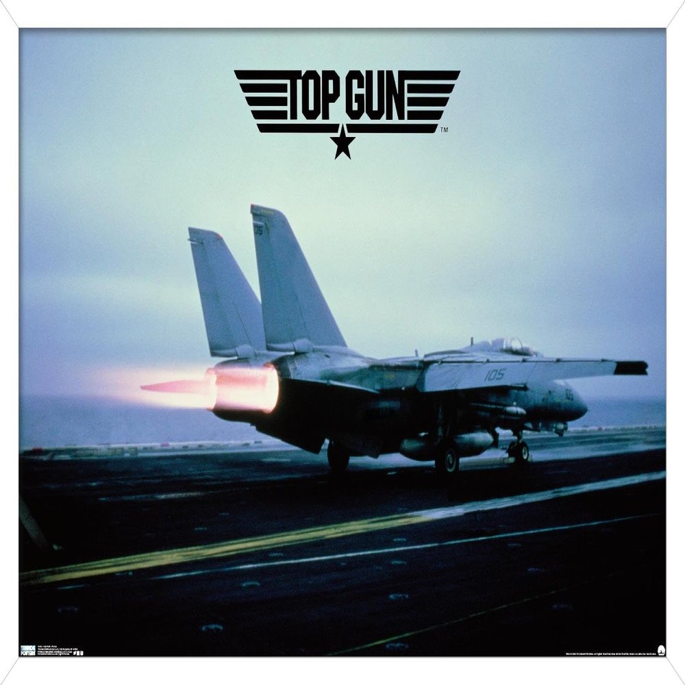 Trends International Top Gun - Maverick Plane Wall Poster, 14.725" x 22.375", White Framed Version