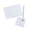 Fun Express Bow Buckle Wedding Guest Book & Pen Set - Elegant Wedding Decor for Guest Signatures Bridal Showers Receptions & Special Occasions - Perfect for Elegant Celebrations - 2 Pieces view 1