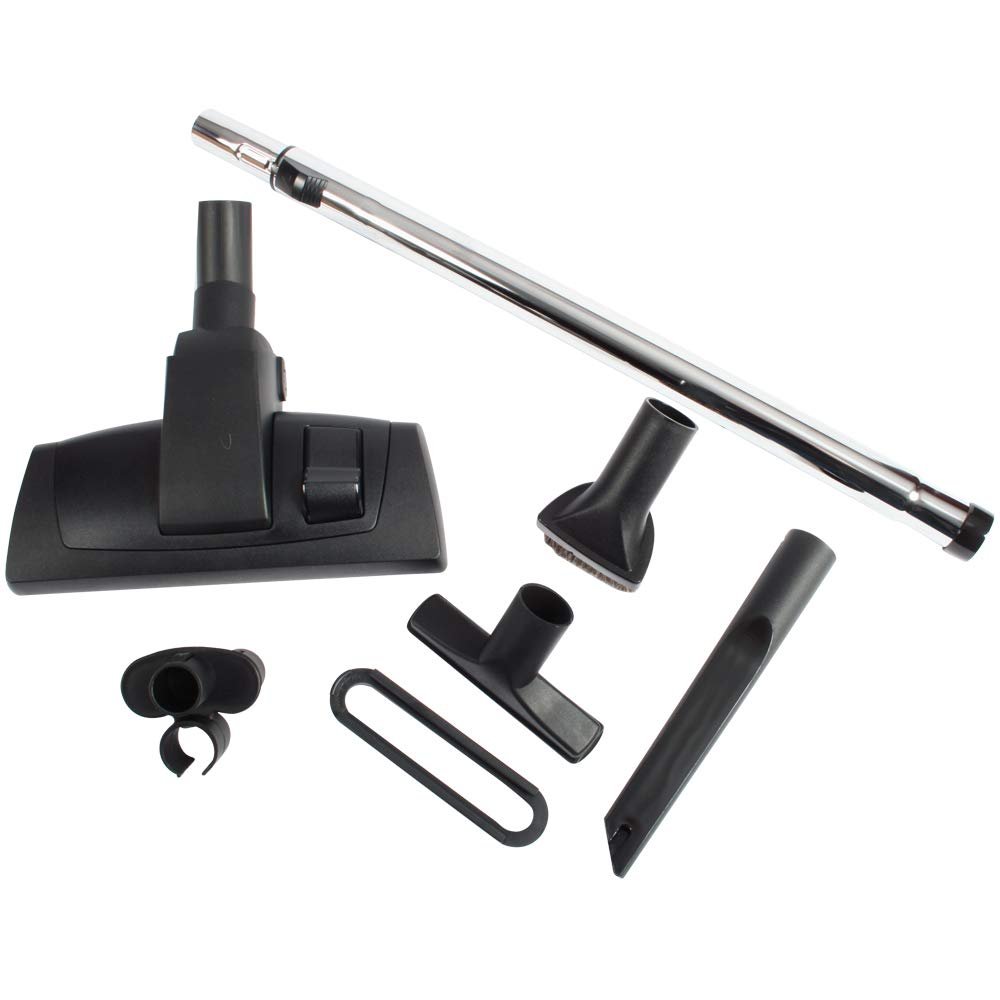 Cen-Tec Systems 95083 12" Combination Hard Floor and Carpet Vacuum Nozzle and Attachments with Universal Friction Telescopic Chrome Wand, Black