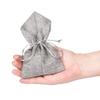 Fun Express Grey Fabric Favor Bags Elegant Reusable Gift Bags Weddings Baby Showers Parties Birthday Special Occasions Soft Durable Versatile Stylish Candy Small Gifts Favors 4" x 6" 12 Pieces view 3
