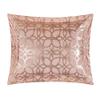 Chic Home Shefield Geometric Gold Tone Metallic Lattice Pattern Print Bedding-Decorative Pillows Shams Included, King, Blush view 2