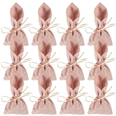 Fun Express PINK FABRIC FAVOR BAG 12PC - Party Supplies - 12 Pieces