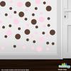 DecalVenue.com Baby Pink/Chocolate Brown Vinyl Wall Stickers - 2 & 4 inch Circles (300 Decals) view 2