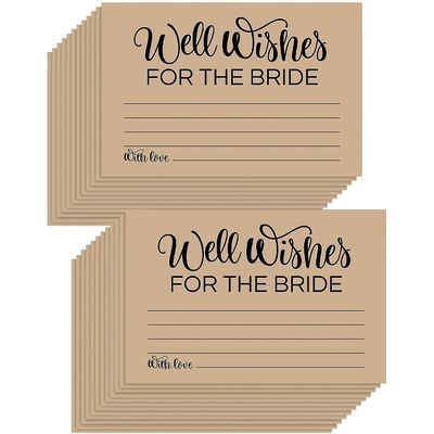 Fun Express Well Wishes for The Bride Stationery Set of Elegant Wedding Guest Cards Perfect Thoughtful Messages & Signatures Ideal for Bridal Showers Weddings or Special Occasions 4" x 6" 24 Pieces