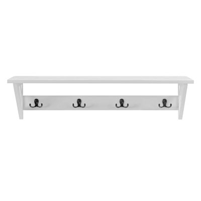 Coventry 36 in. W Wall Mounted Coat Hooks With Storage Shelf, 4 Doubled Hooks Plus 36 in. L Shelf, Easy Assembly No Power Tools, Entryway, Mudroom, Laundry Room, Traditional Modern Decor